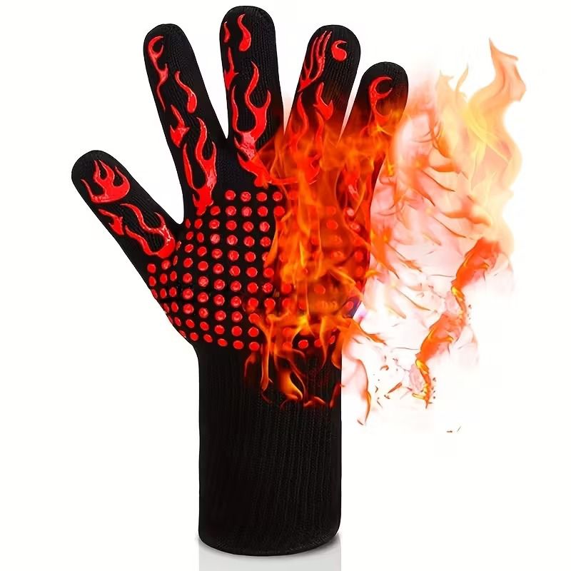 Heat-Resistant Silicone and Cotton Oven Gloves