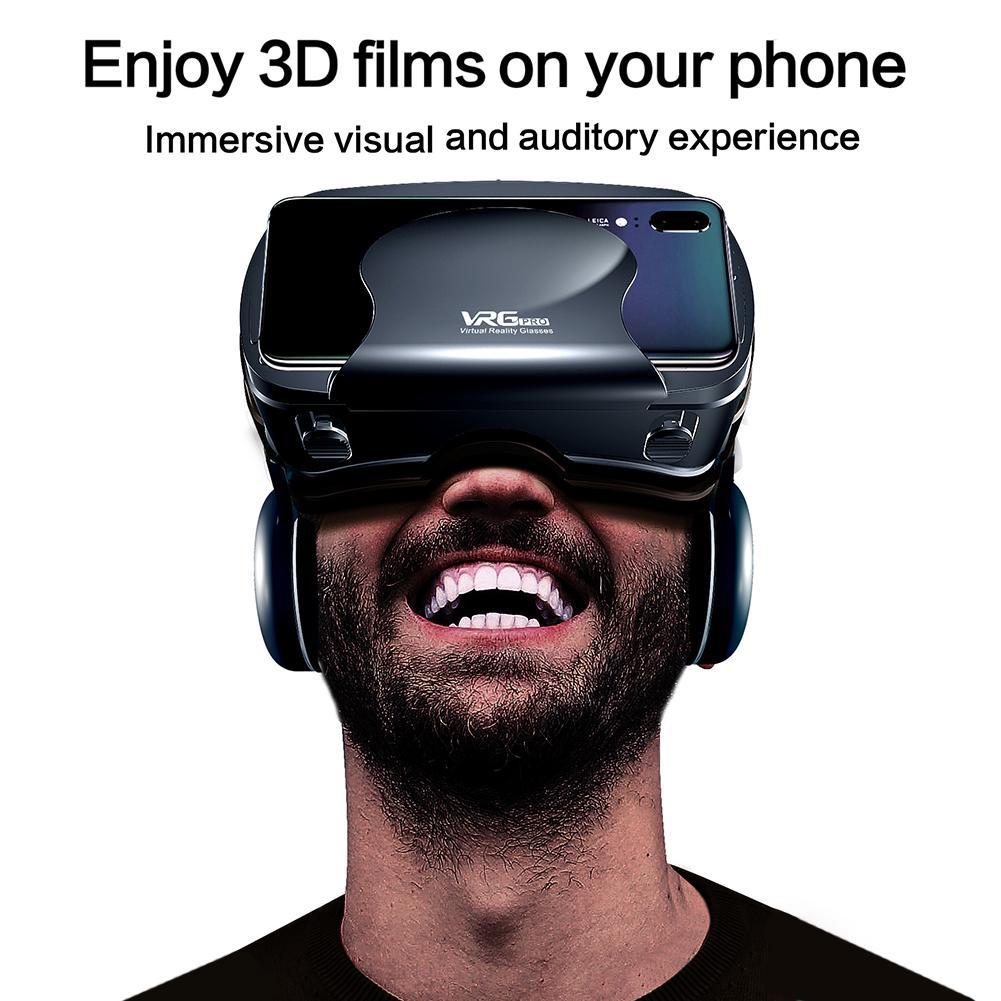 Smartphone VR Headset with Built-In Headphones