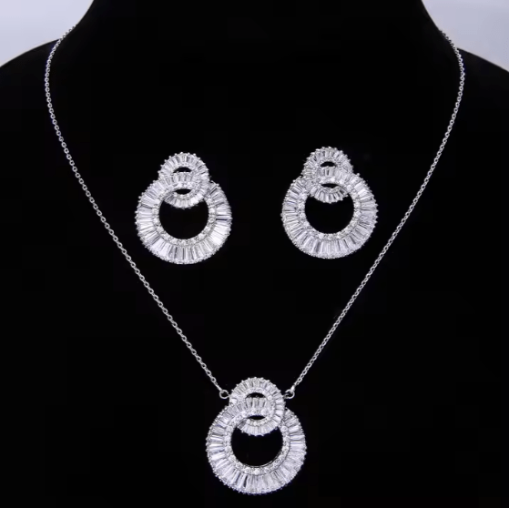 Infinity Necklace and Earrings Set