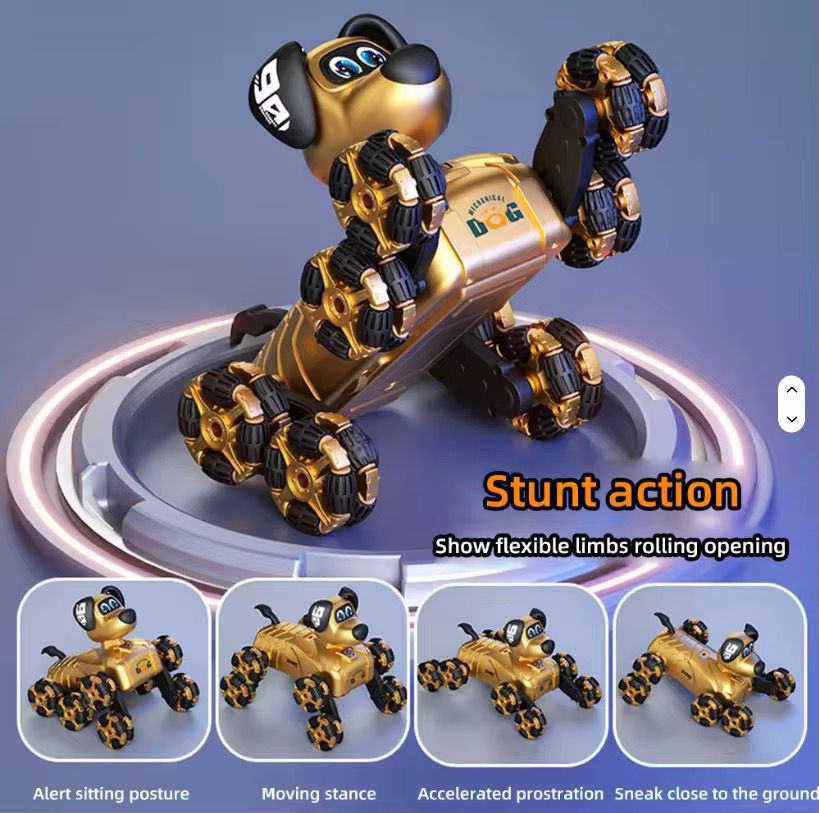 2.4GHz RC Stunt Robot Dog with Lights and Sounds