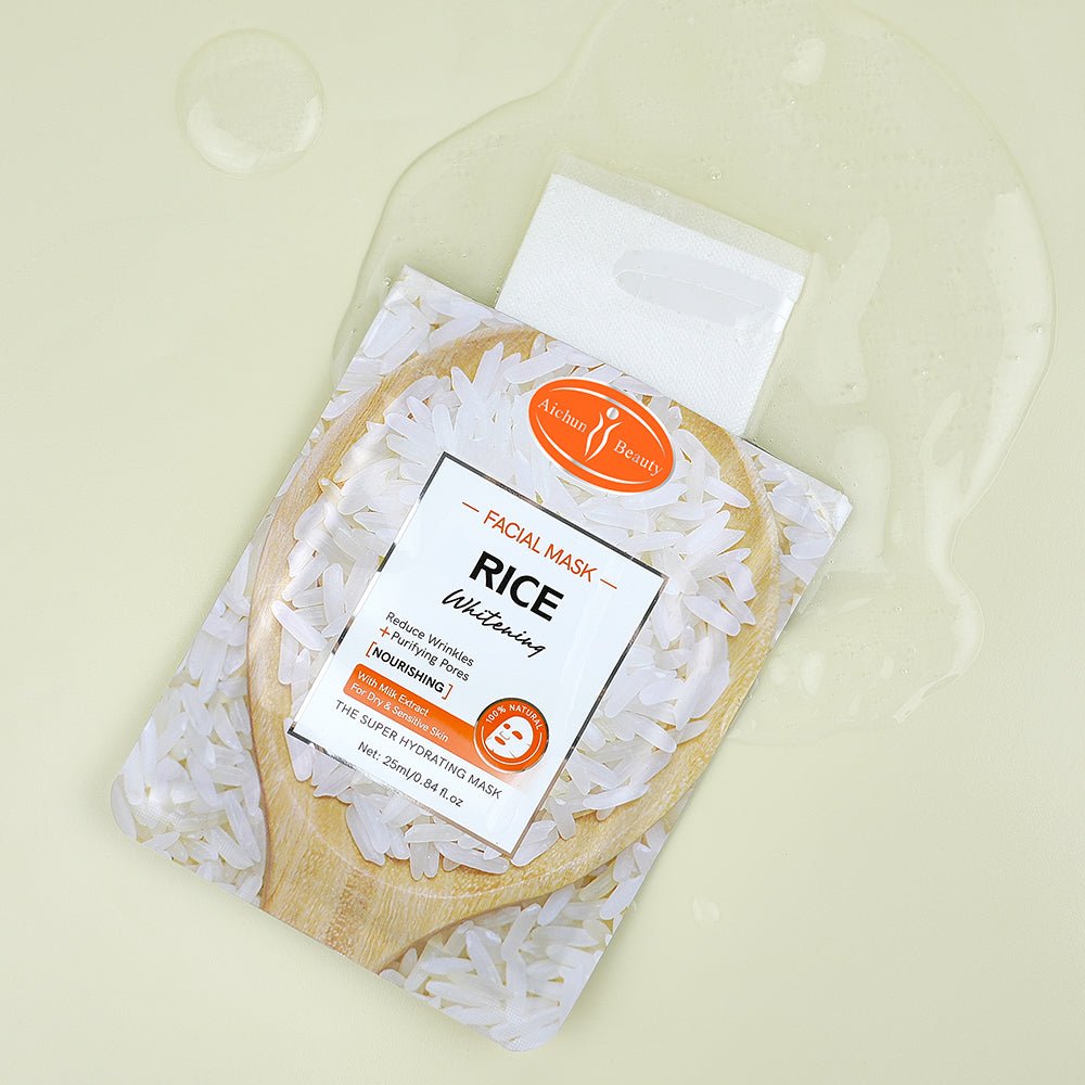 Rice and Milk Extract Facial Sheet Masks, 5 Pack