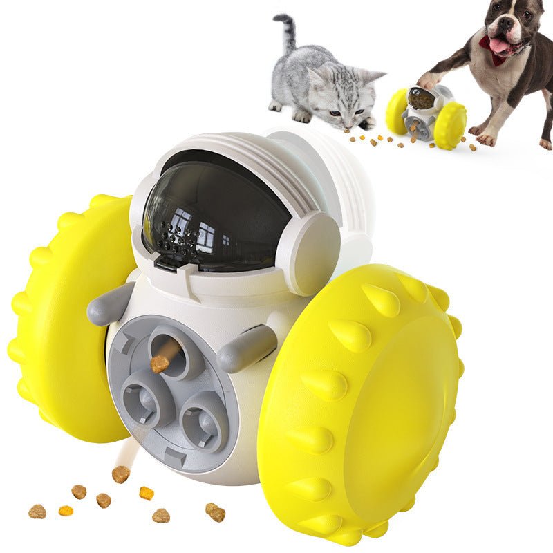 Robot-Style Tumbler Food-Dispensing Pet Toy