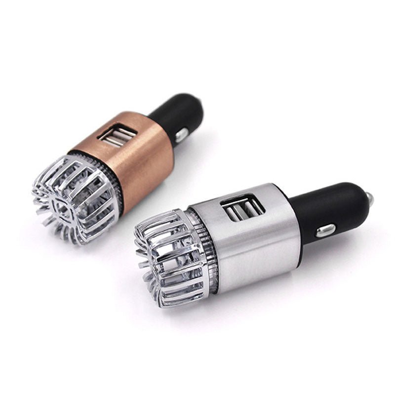 Aluminum Alloy Car Air Purifier with Dual USB Ports