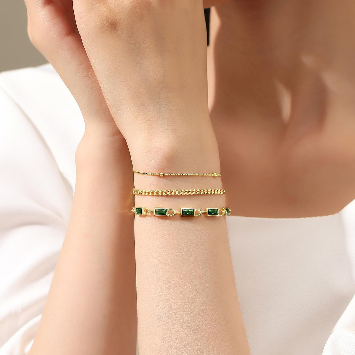 Three-Piece Electroplated Copper Bracelet Set