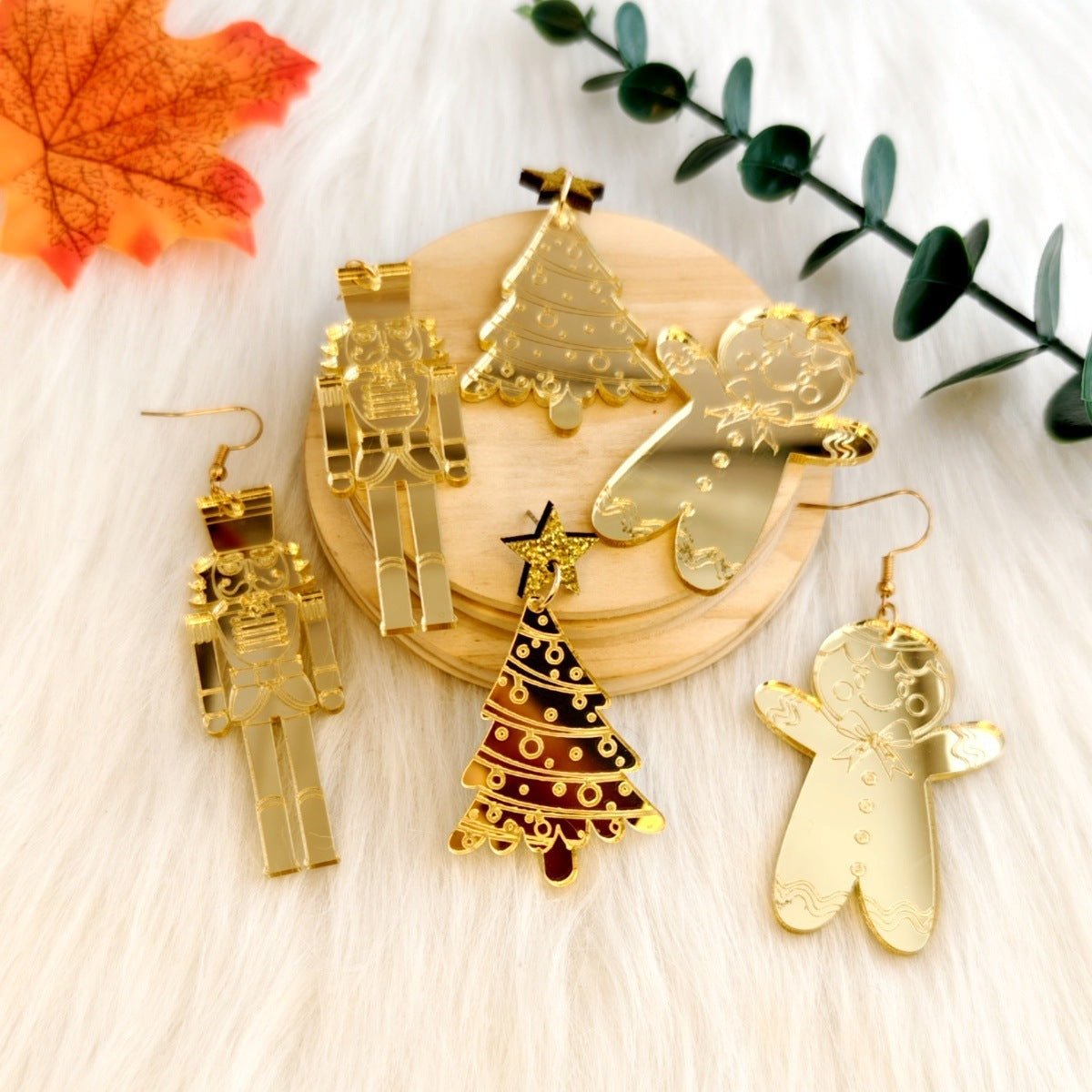 Women's Acrylic Christmas Stud Earrings