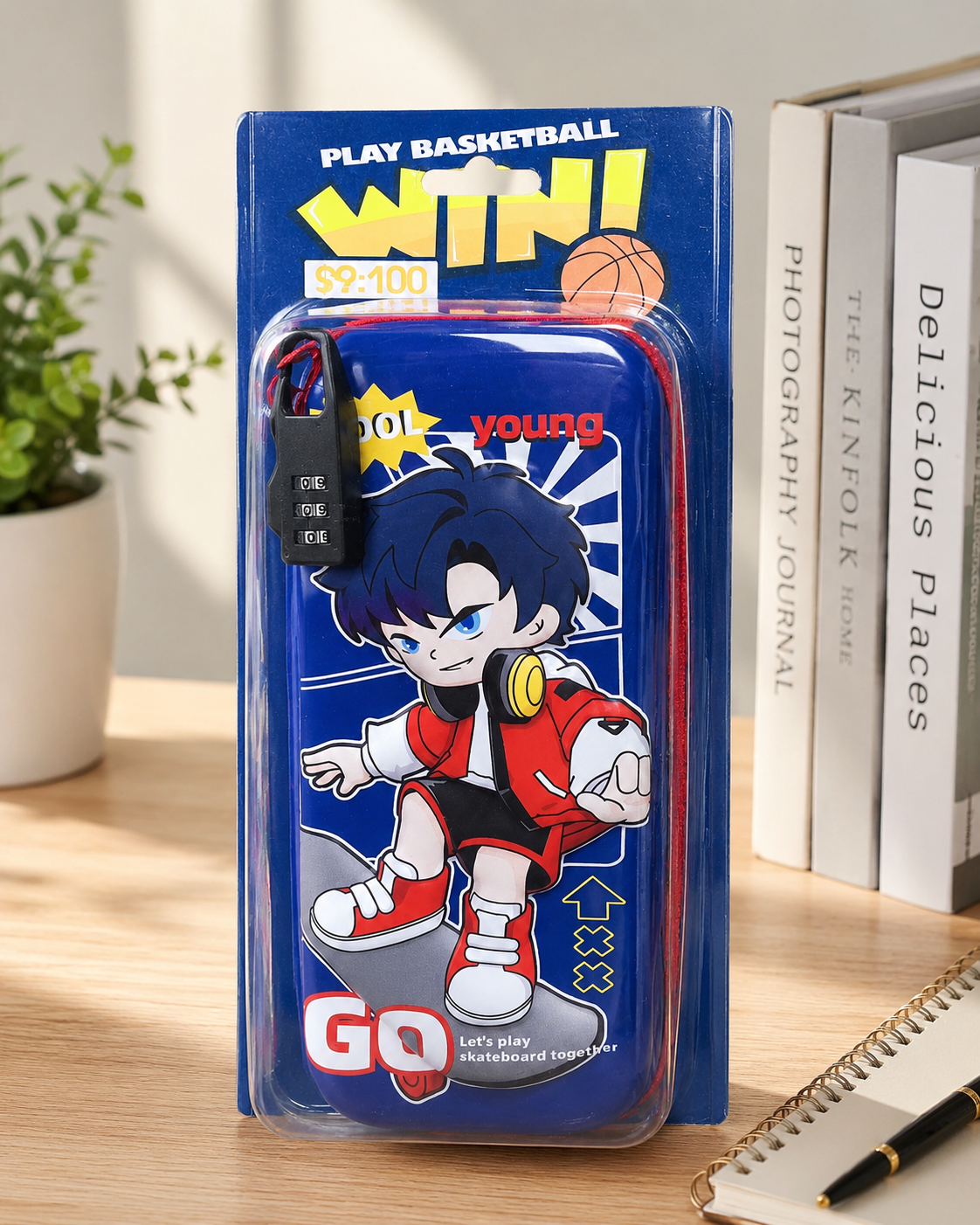 Anime Locked Pencil Case with Combination Lock