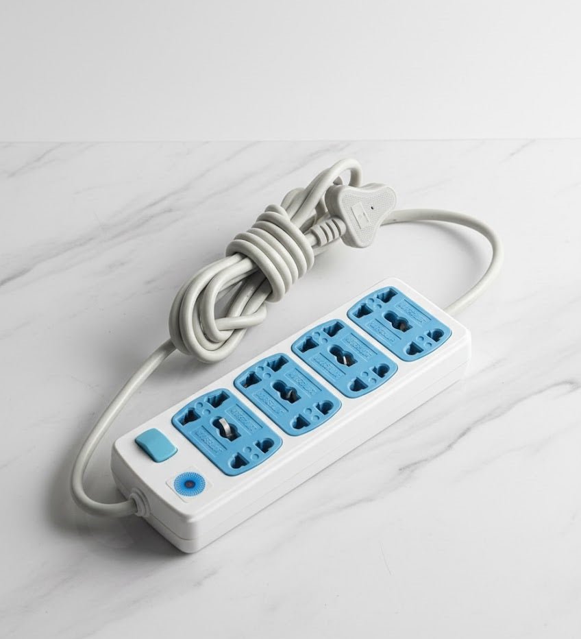 4-Socket Universal Power Strip with Master Switch