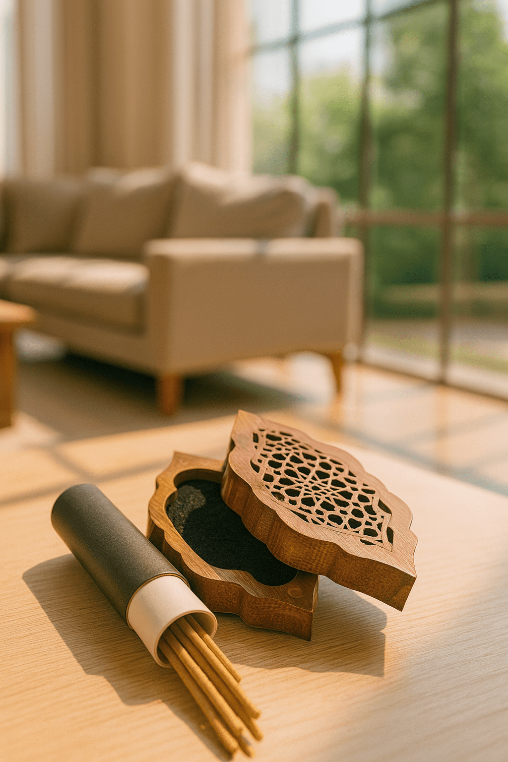 Mini Oud Sticks with Magnetic Wooden Fragrance Box