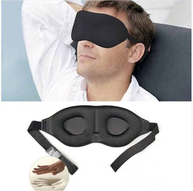 Black Slow-Rebound Sponge Sleep Eye Mask