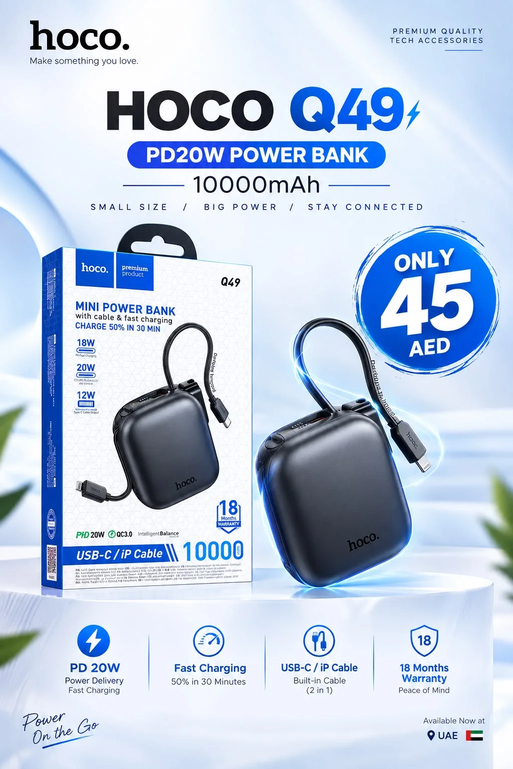 HOCO Q49 10000mAh PD20W Power Bank