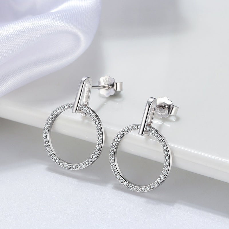 925 Silver Hollow Circle Stud Earrings