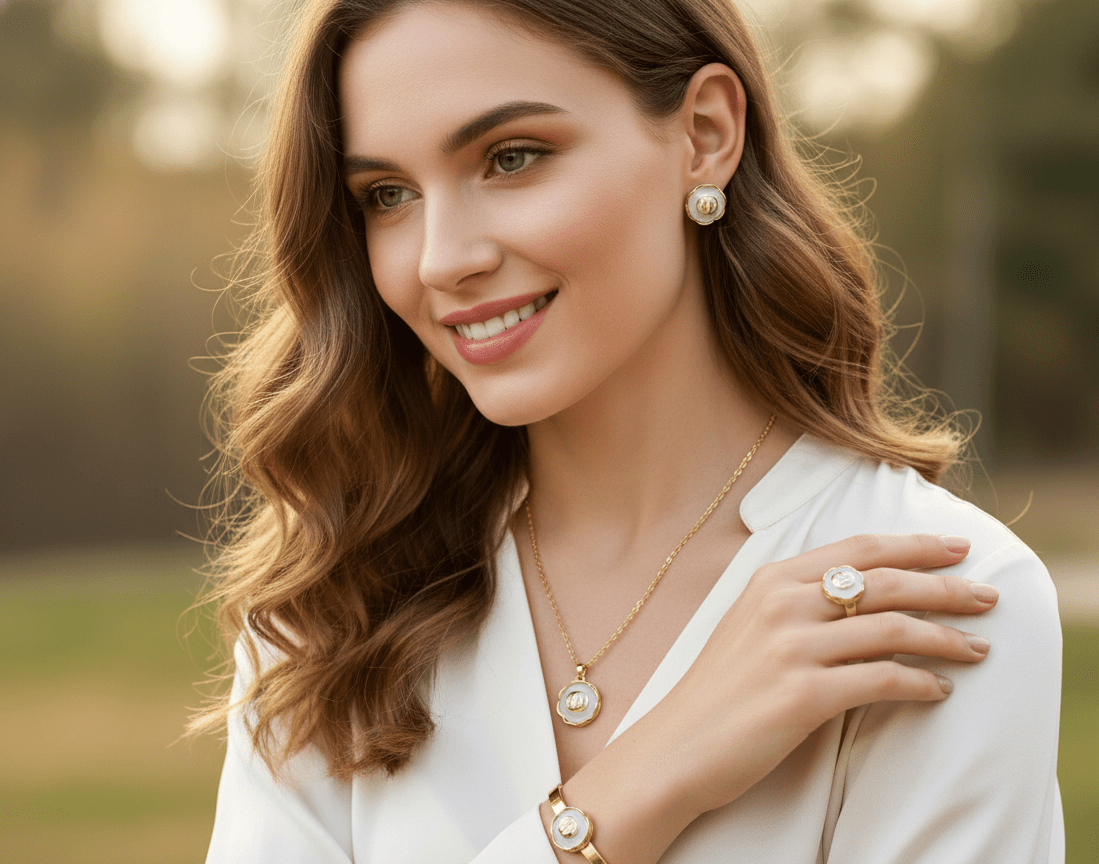 Round Emblem Jewelry Set
