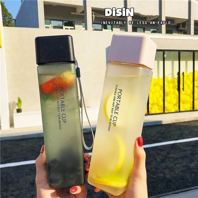 550ml Transparent Square Water Bottle
