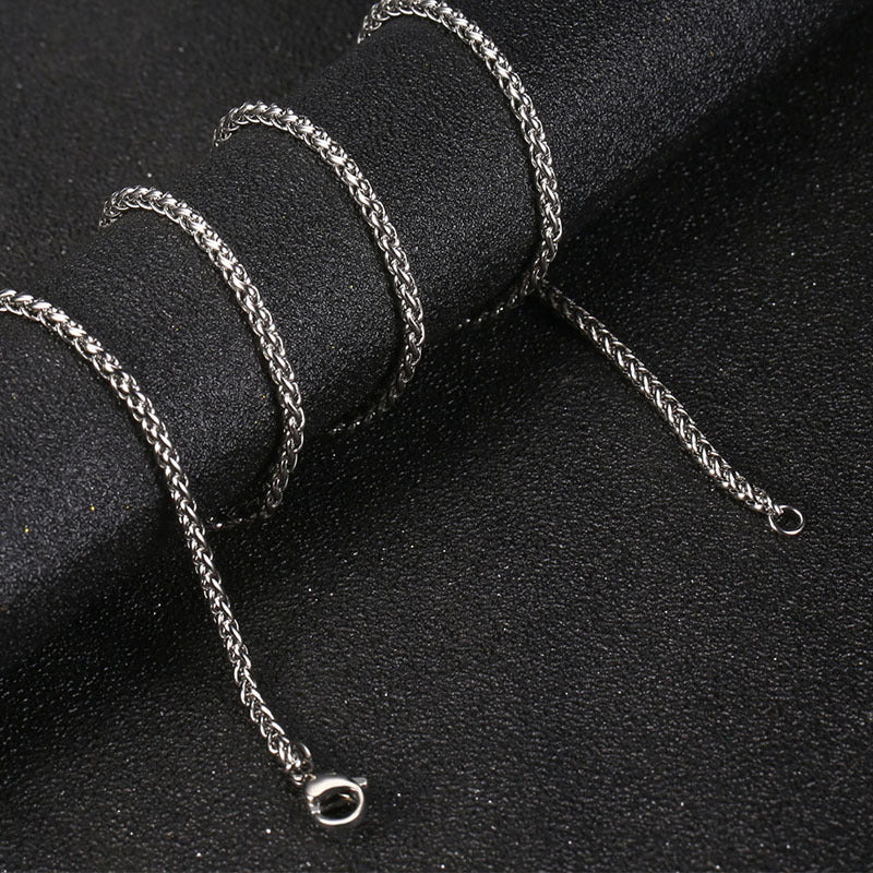 Polished Titanium Steel Diamond-Shape Necklace