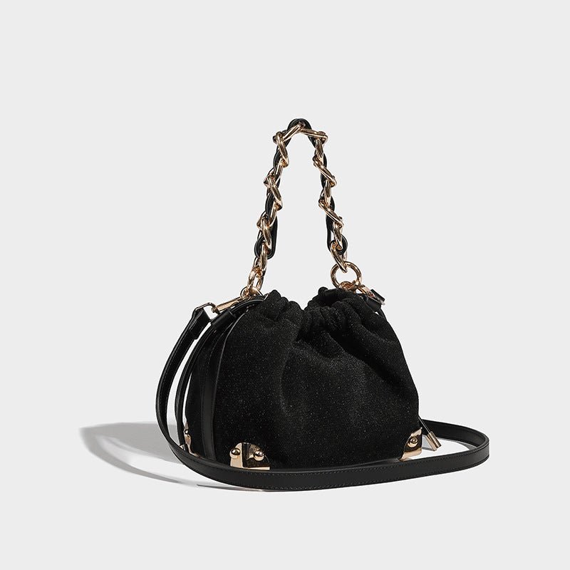 Felt Bucket Shoulder Crossbody Bag