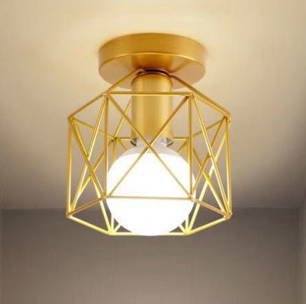 Gold Iron E27 Ceiling Lamp