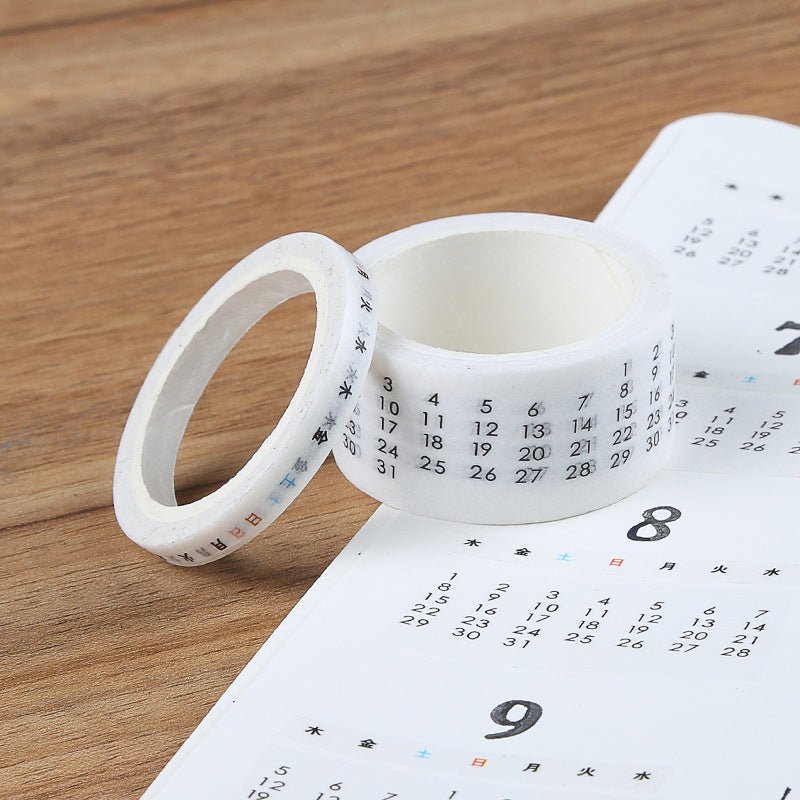 Calendar and Weekly Planner Tape Set, 2 Rolls