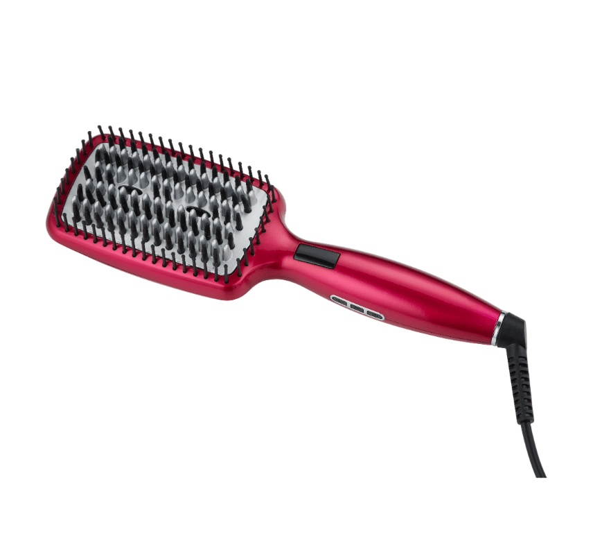 Hair Straightener Brush Comb with Ceramic Plates