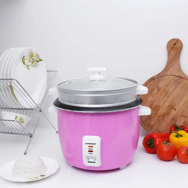 400 W Rice Cooker and Steamer with Glass Lid