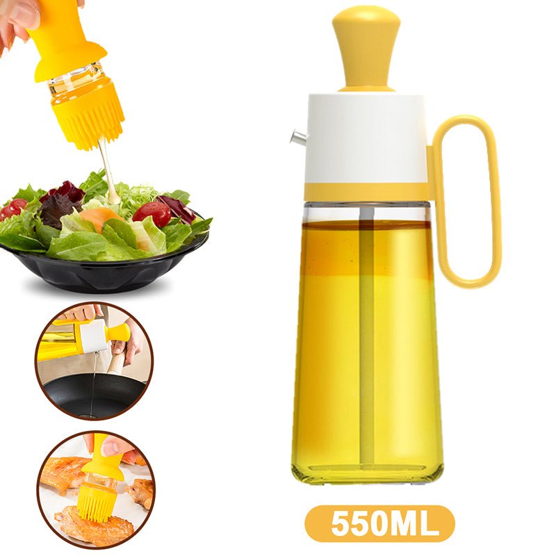 550ml Glass Oil Spray Dispenser with Silicone Brush