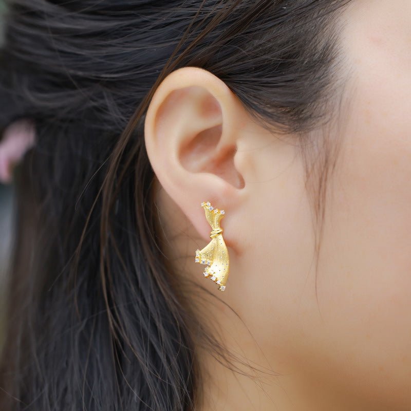 Women's Small Skirt Design Silver Earrings