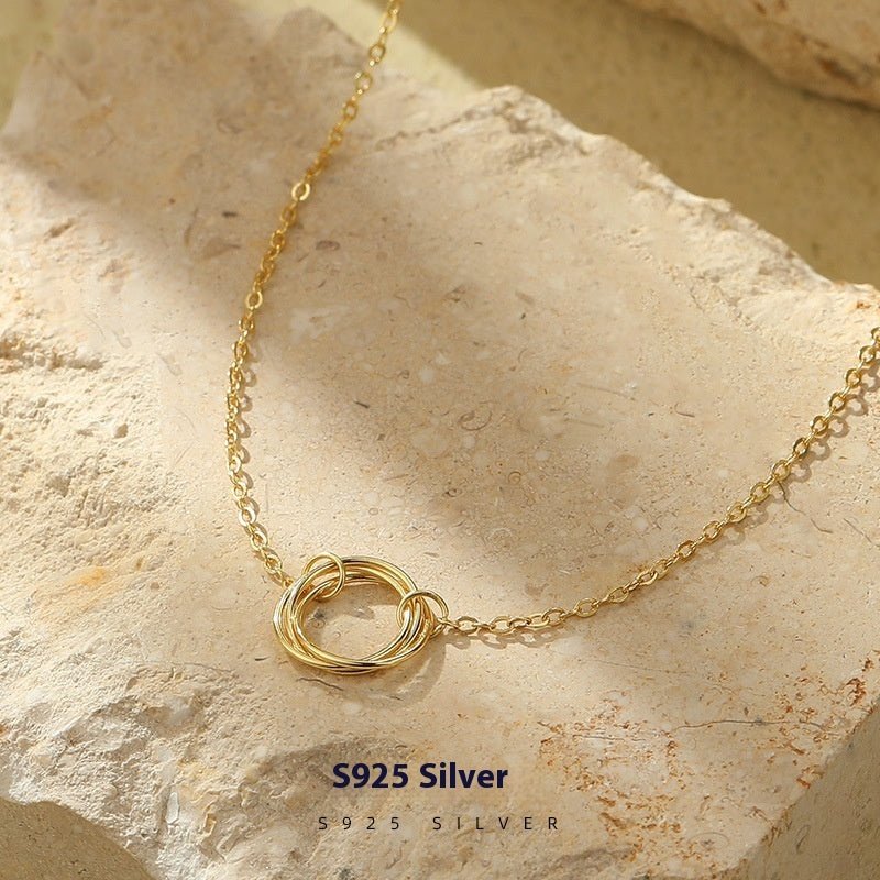 925 Silver Minimalist Geometric Circle Necklace