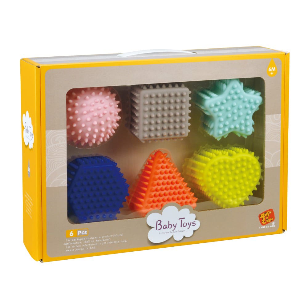 Textured Silicone Baby Toy Set, 6 Pieces