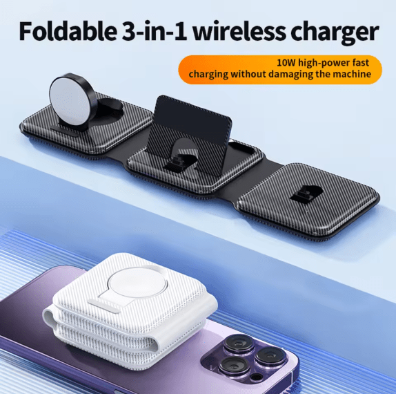 Foldable 3-in-1 Magnetic Wireless Charger