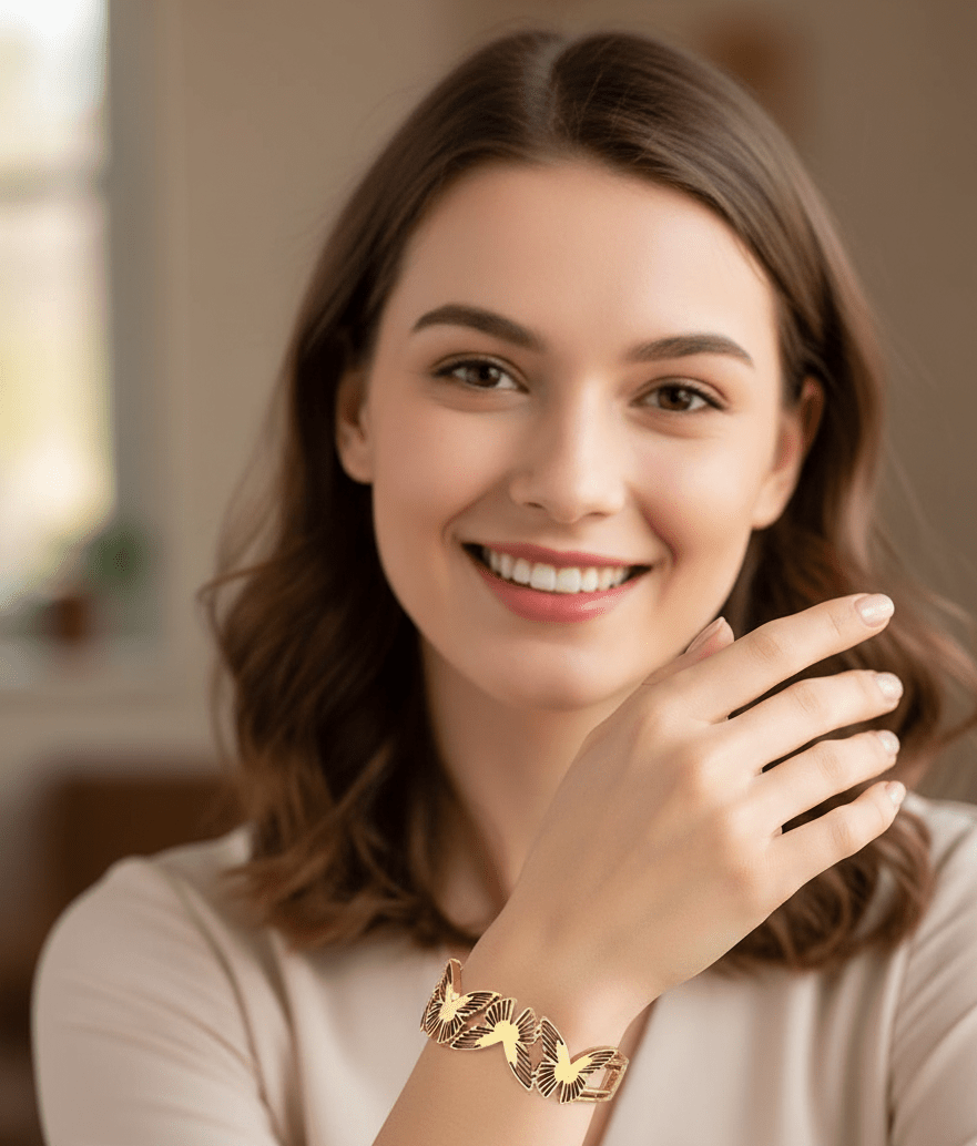 Butterfly Cut-Out Bangle with Spring Hinge Clasp