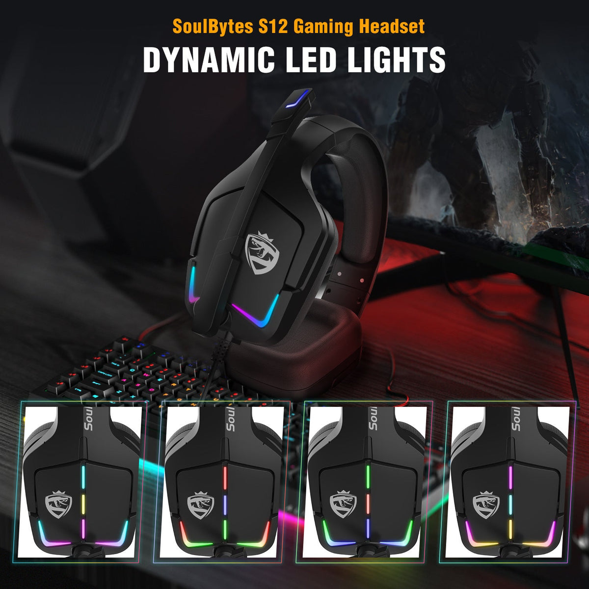 Wired Gaming Headset with USB and 3.5mm Plugs