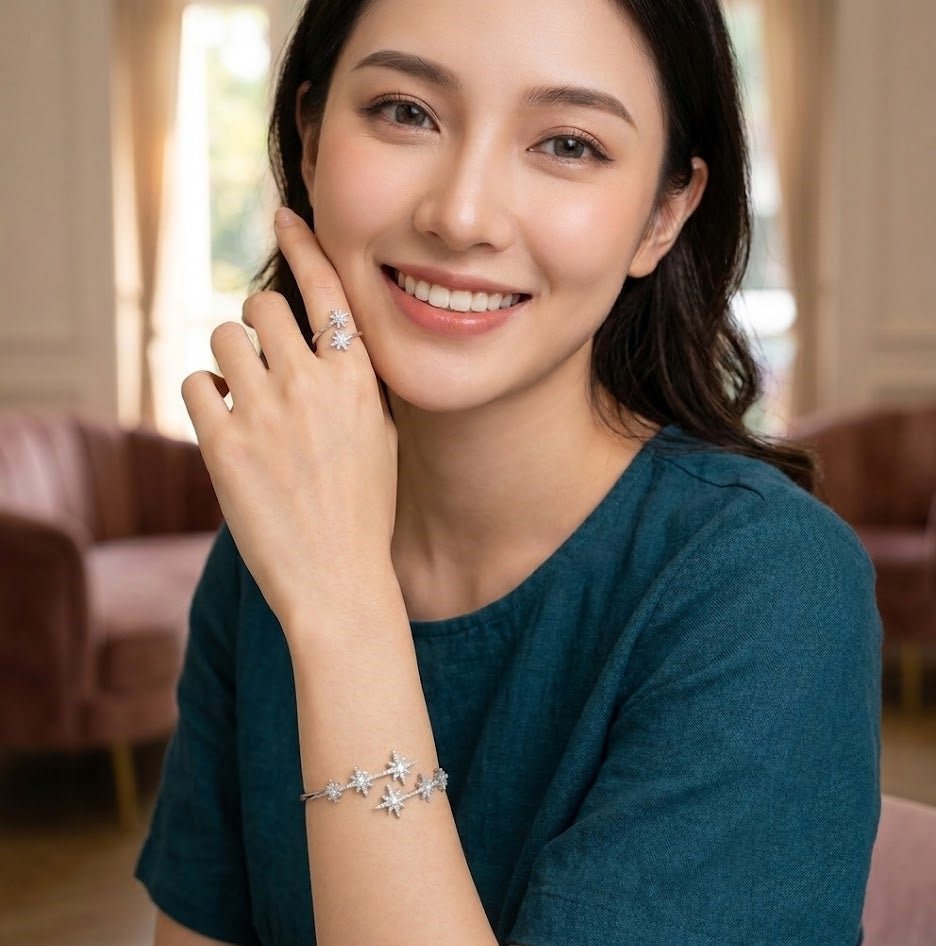 Star Crystal Bangle and Ring Set