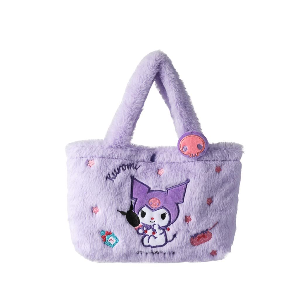 Embroidered Character Plush Tote Bag