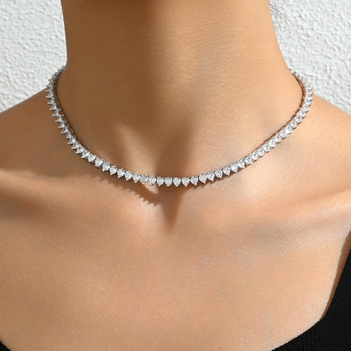 Women's Geometric Rhinestone Long Necklace