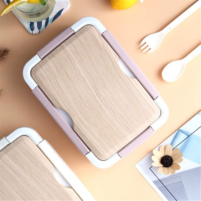 Wooden Lunch Box with Latch Closure