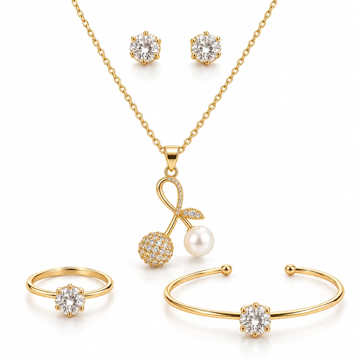 Dainty Pearl Jewelry Set