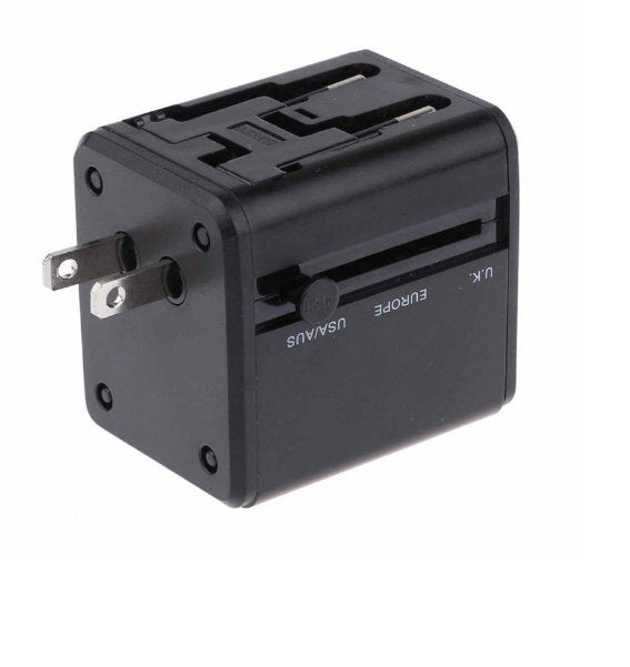 3-in-1 Travel Socket Adapter with USB Charger