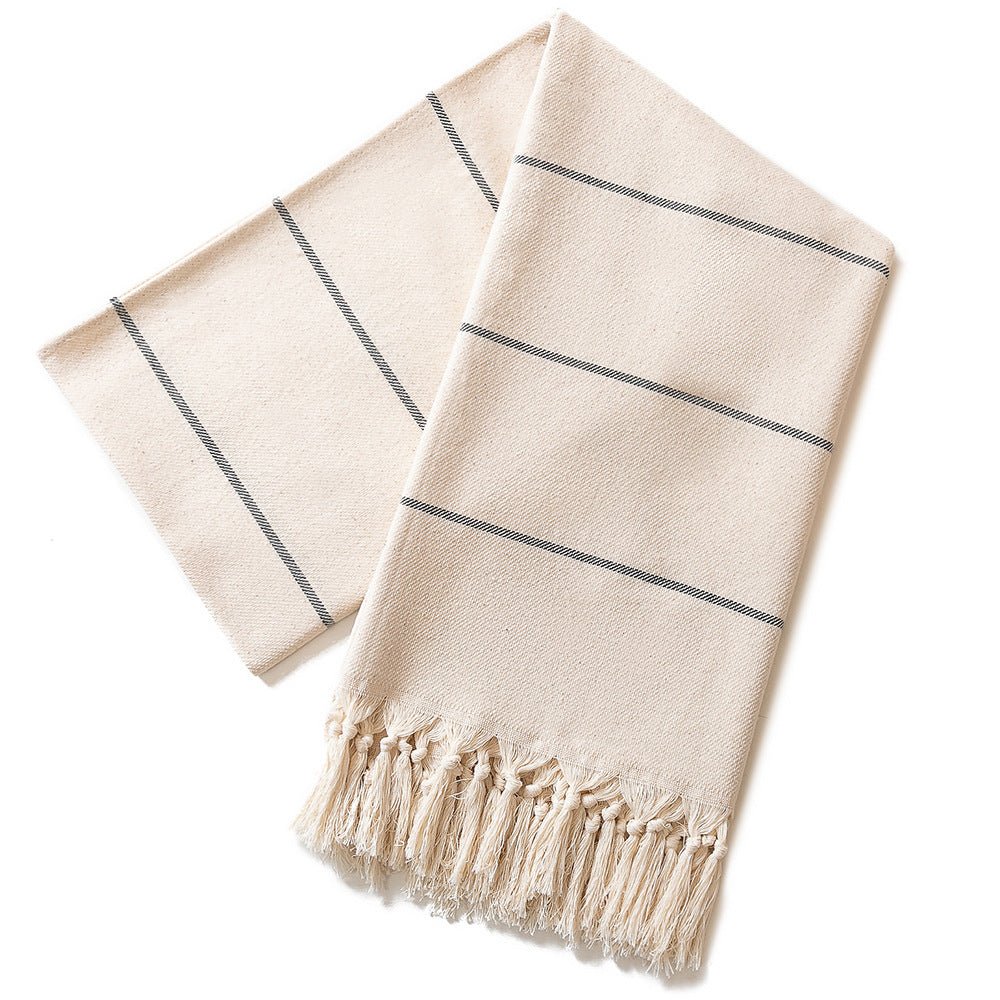 Cream Cotton Beach Towel, 100 x 180 cm