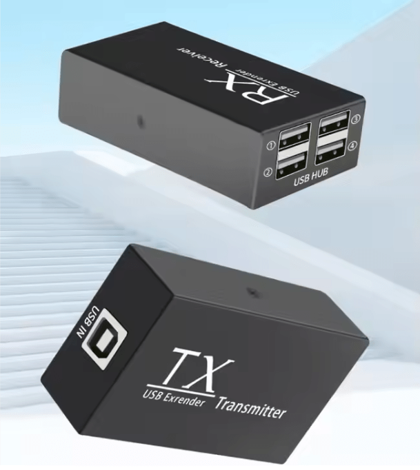 4-Port USB 2.0 Extender Kit over Cat5e/6, 200 m