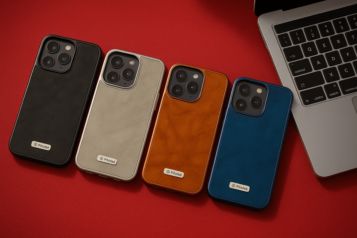 PU Leather-Texture iPhone Case with Aluminum Bumper