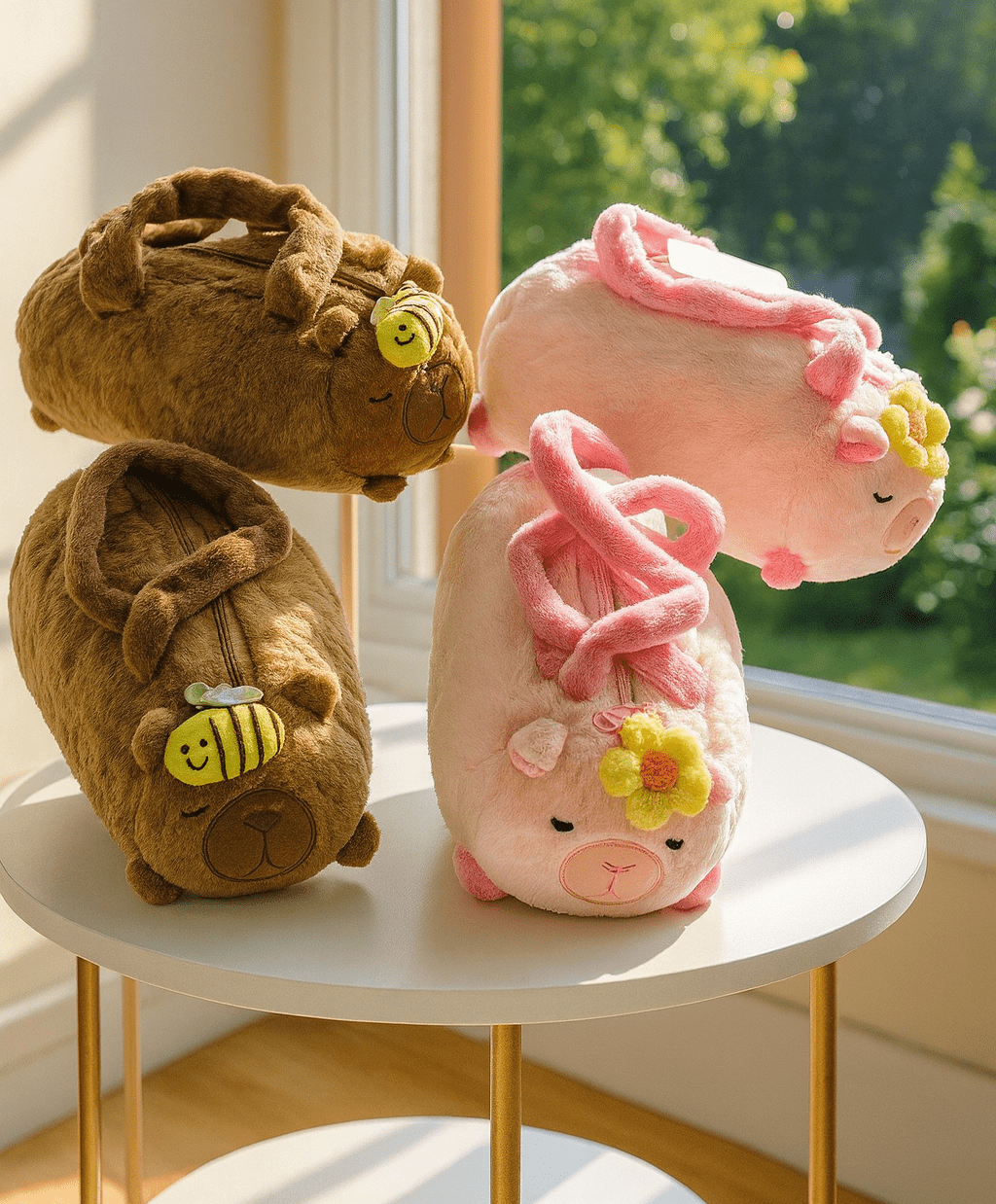 Plush Animal Shoulder Bag - Bear Design