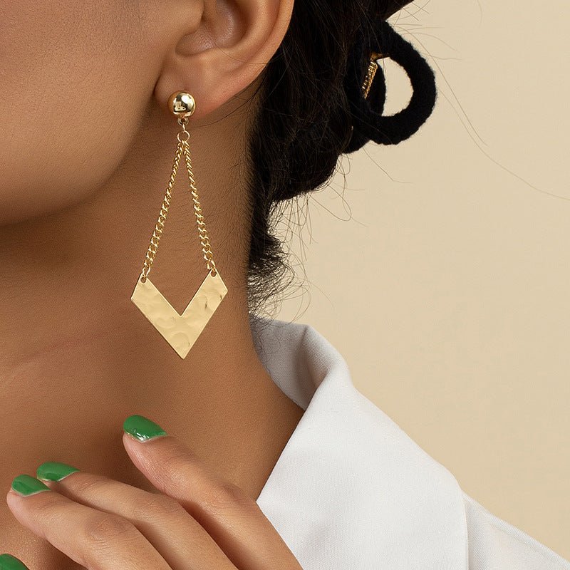 Women's Gold-Tone Geometric Tassel Stud Earrings